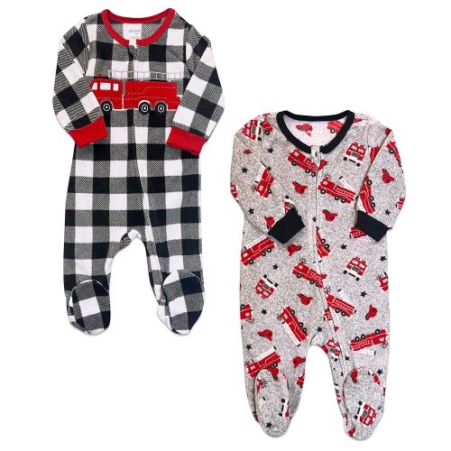 Babys and Toddlers Cozy Fleece Non-Slip Footed, Zip-Front, Blanket Sleepers for Sleep and Play - Pack of 2