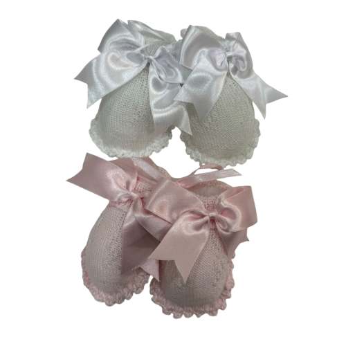 Malena Pink or White Knitted Booties