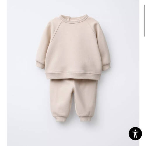 SWEATSHIRT AND JOGGER SET WITH BRUSHED INTERIOR - Light beige | ZARA United States