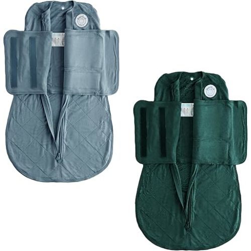 DREAMLAND BABY Bundle: Ocean + Forest Bamboo Viscose Swaddle (0-6 Months)