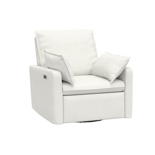 Paxton Pillow Power Recliner Performance Basketweave Slub Ivory