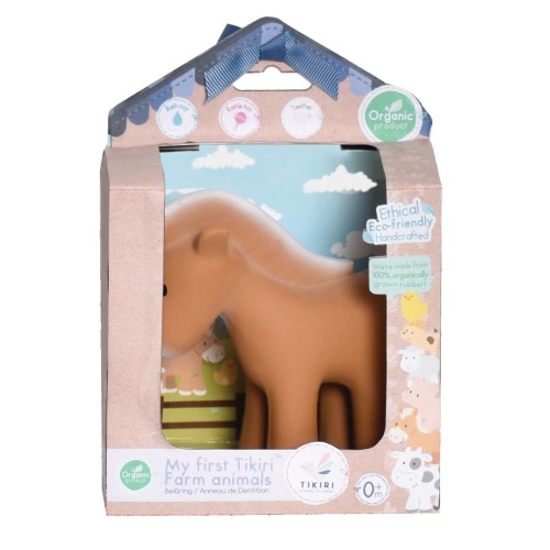 Natural Rubber Horse Teether Rattle