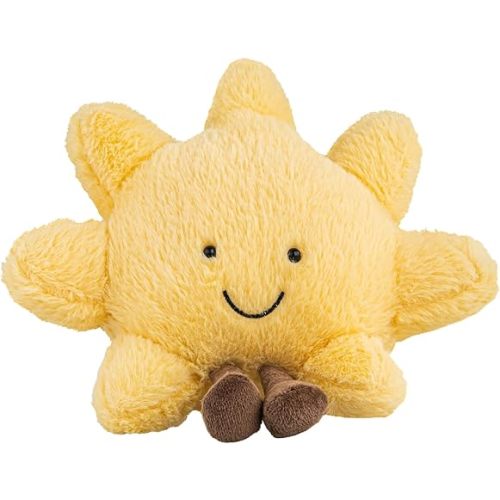 Cute Sun Plush Toy, Smiling Fun Filled Sun Pillow, 12" Yellow Sunshine Stuffed Animal, Sunshine Animal Pillow Soft Plush Toy for Children's Birthday Gift