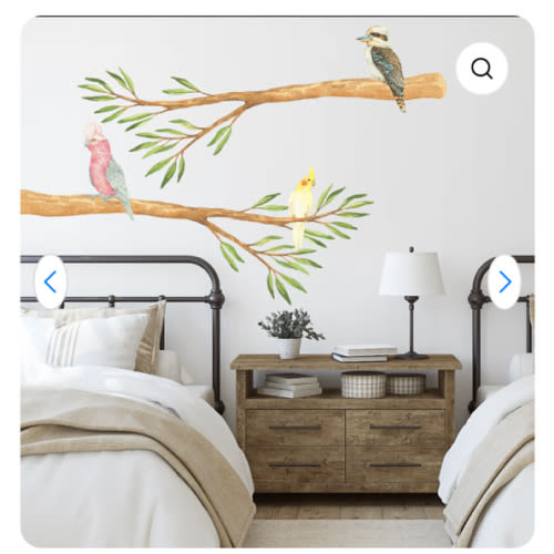 Australian Gum Tree Branch & Bird Wall Decals
