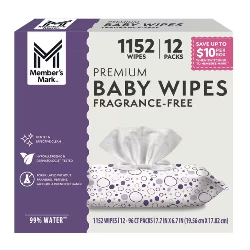 Member's Mark Premium Fragrance-Free Baby Wipes