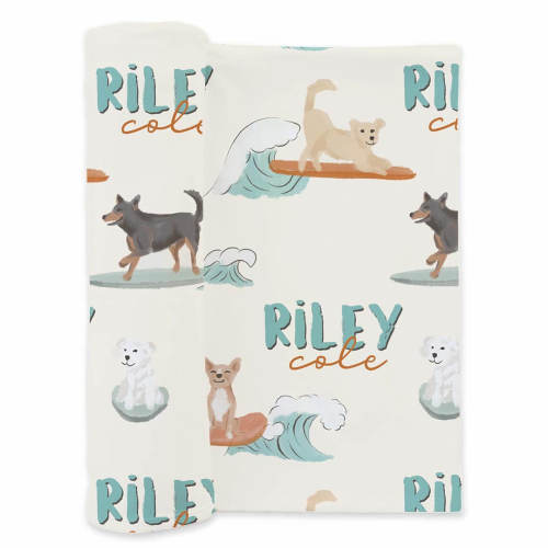 Paddle Pups Personalized Swaddle Blanket