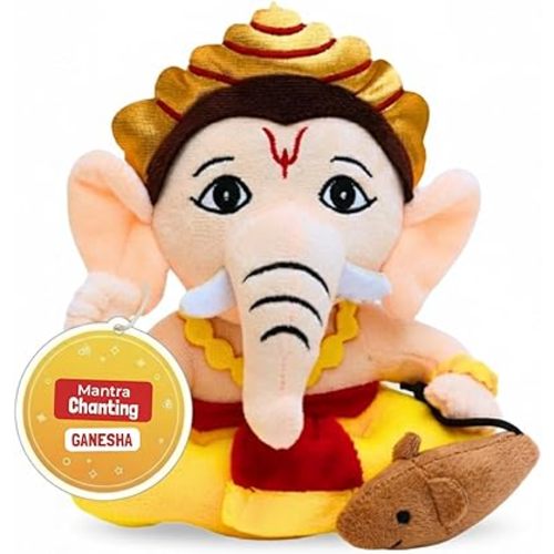 Panda's Box Mantra Chanting Baby Ganesha (Small - 20 CM) | Musical Soft Plush Toy | Best Gift for Infants, Toddlers & Babies