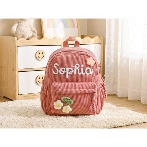Personalized Corduroy Toddler Backpack,Custom Name School Bag,Toddler Gift,Back to school gift,gift for kids,Kindergarten Bag,Mini Backpack