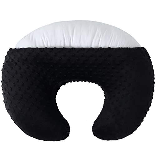 DONOMILO Nursing Pillow and Positioner Breastfeeding and Bottle Feeding, Propping Baby, Tummy Time, Sitting Support for Baby Boy and Baby Girl, with Removable Dots Cover (Black)