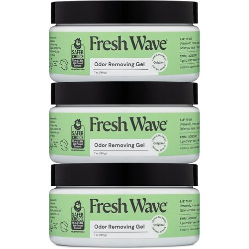 Fresh Wave Odor Removing Gel, 7 oz., Pack of 3 - Odor Absorbers for Home, Safer Odor Relief, Natural Plant-Based Odor Eliminator, Every 7 oz. lasts 15-30 Days, For Cooking, Trash & Pets