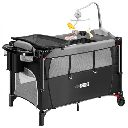 5 in 1 Baby Bassinet Bedside Sleeper w/ Mosquito Net Portable Crib for Newborns