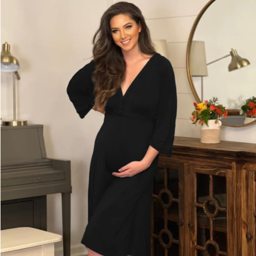 Amelia Labor & Postpartum Gown in Black – Lila