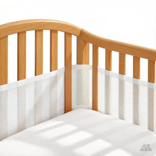 Full-Size Crib Breathable Mesh Liner, 3mm Classic Mesh, White, Baby-Safe (4FS Covers 3 or 4 Sides)