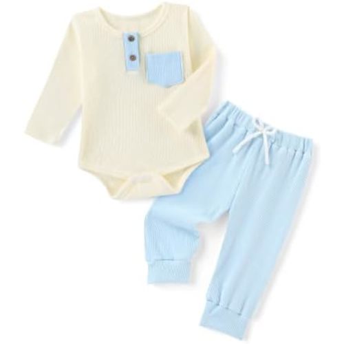 DISAUR Baby Boy Clothes Two Piece Long Sleeve Top and Pants Fall Outfit Set