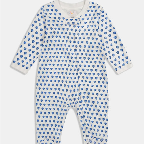 Infant Hearts Zipper Footie