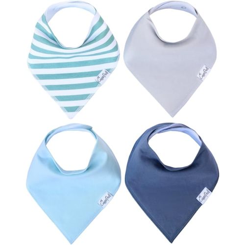 Copper Pearl Baby Bibs 4 Pack, Bandana Drool Bibs for Baby Girl & Boy, Soft Cotton Bibs for Drooling and Teething