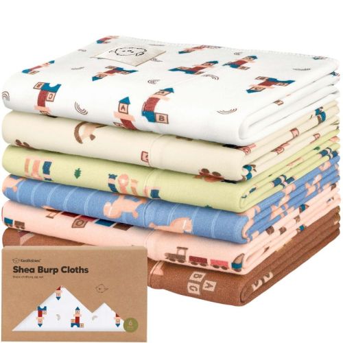 KeaBabies 6pk Shea Baby Burp Cloths for Baby Boys and Girls, 100% Organic Cotton Burping Cloths for Babies, Newborn