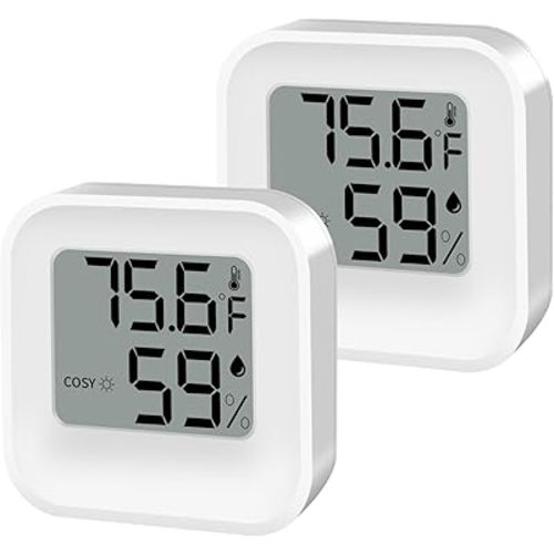Digital Hygrometer Thermometer for Room Temperature Humidity Meter Indoor Thermometer Accuracy Calibration LCD Temperature Sensor, Bedroom, Baby Room, Office, Greenhouse, Cellar