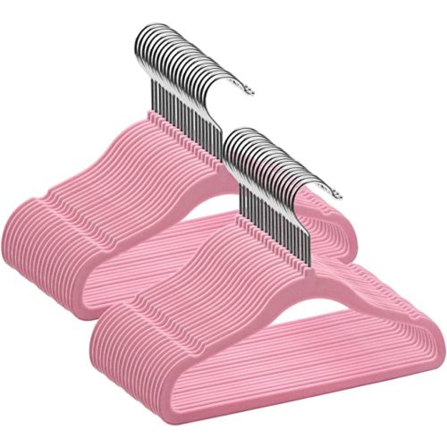 GoodtoU Baby Hangers Pink for Clothes, Kids Velvet Hangers Non Slip Children Hanger for Closet