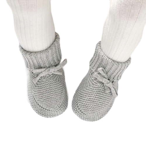 RTKFRFLM Baby Socks with Non-Slip Sole, Soft Knitted Booties with Bow - First Walking & Indoor Grip Socks for Infants