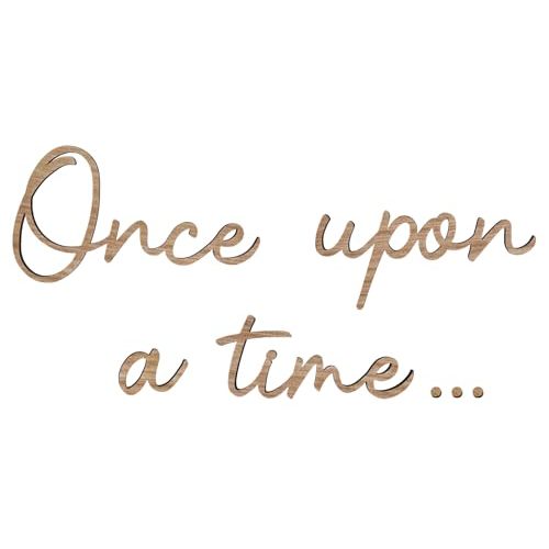 JarThenaAMCS Once Upon a Time Wooden Sign Reading Corner Sign Nursery Wall Decor for Kids Bedroom Bookshelf Home Decor Birthday DIY Decoration Baby Gift