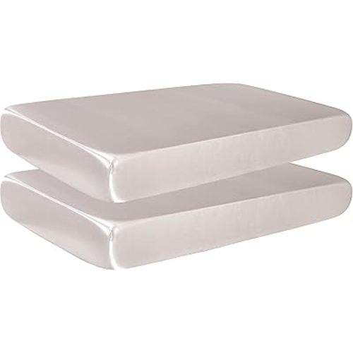 Satin Crib Sheets 2-Pack for Babies & Toddlers – Soft, Gentle on Hair & Skin – Fitted Satin Sheets for Crib or Toddler Mattress