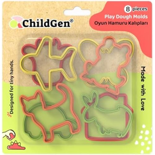 Childgen Play Dough Molds Set for Kids – 8 Piece Modeling Clay Shaping Kit with – Creative Sensory Play Dough Accessories for Toddlers & Preschoolers