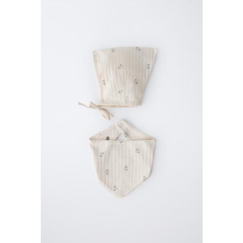 GOOSE PRINT BONNET AND BANDANA SET - Light beige | ZARA United States