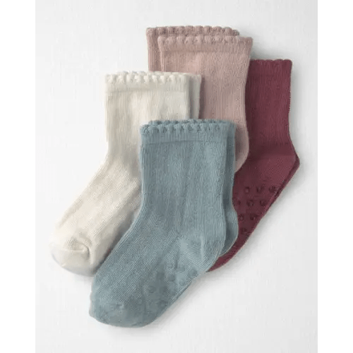 Toddler Girl 4-Pack No-Slip Ankle Socks Made with Organic Cotton - Little Planet | Carter's