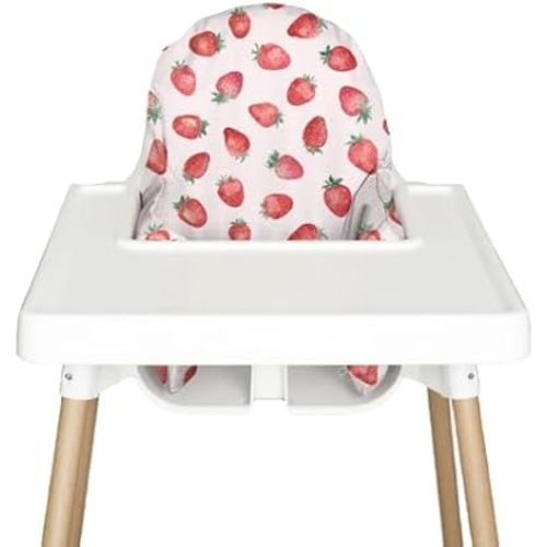 Highchair Cushion Cover for Inflatable Cushion, Compatible for IKEA Antilop Highchair, Accessories Stain-Proof and Wipeable Cover (Cushion NOT Included)(Strawberries)