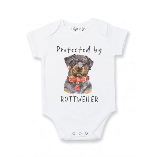 Protected by Rottweiler baby outfit Personalized Dog baby shirt