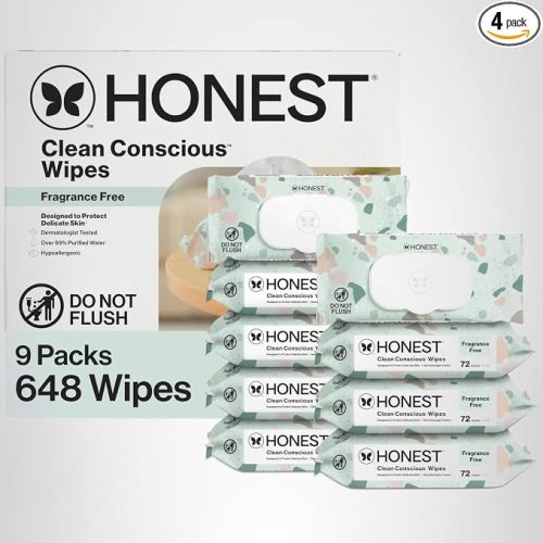 The Honest Company Hypoallergenic Multi-Use Baby Wipes for Sensitive Skin, Geo Mood, 288 Count
