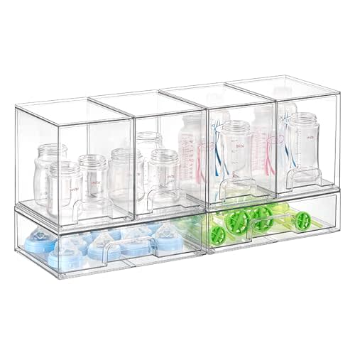 Vtopmart 6 Pack Baby Bottle Organizer Set, Stackable Storage Drawers Ideal for Kichen Countertop, Vanity, Bathroom, Cabinet, Pantry Organization