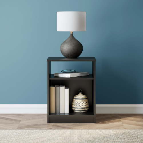 Mainstays Open Shelf Nightstand, Black