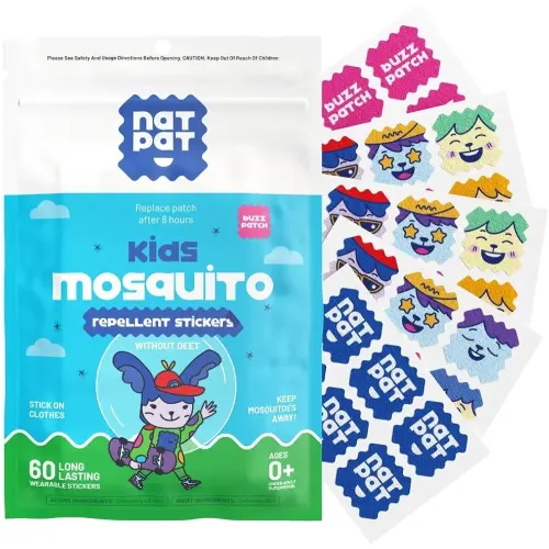 NATPAT Buzz Patch Mosquito Patch Stickers for Kids - Plant Based Ingredients, Non-Toxic - The Original All Natural Citronella Essential Oil Insect Patch, DEET Free, for Toddlers, Kids (60 Pack)