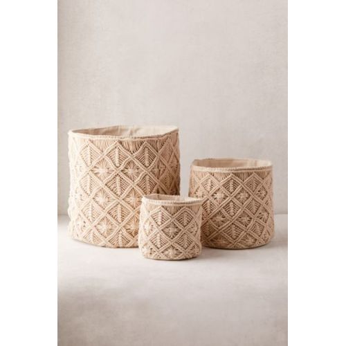 Macramé Catch-All Basket | Urban Outfitters- Large
