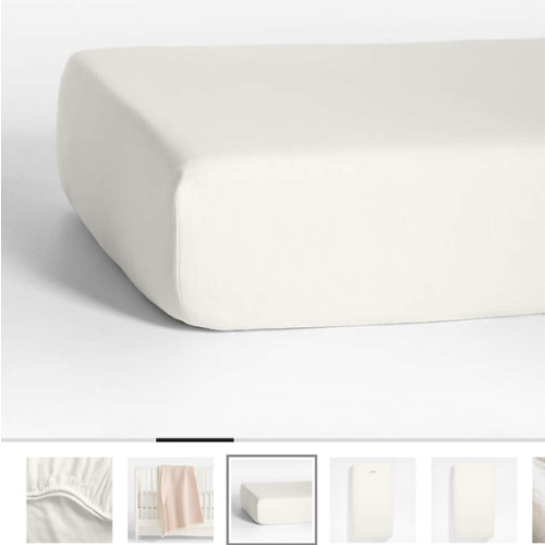 Supersoft Pampas Ivory 100% Organic Cotton Gauze Baby Crib Fitted Sheet