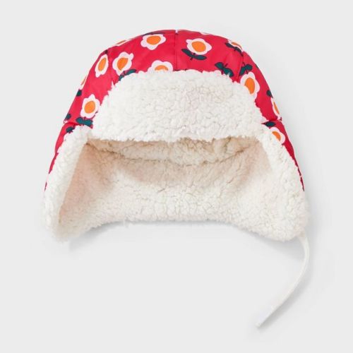 Toddler Girls' Cozy Lined Quilted Floral Trapper Hat - Cat & Jack™ Pink