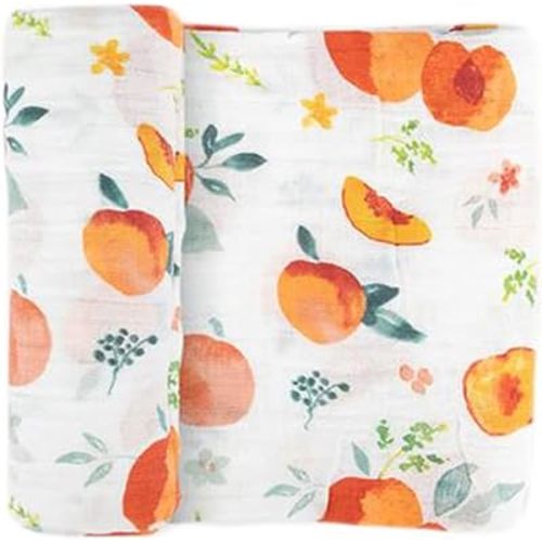Little Unicorn Premium Cotton Swaddle Baby Blanket | Breathable Fabric | for swaddling, Play, Nursing & More (Georgia Peach)