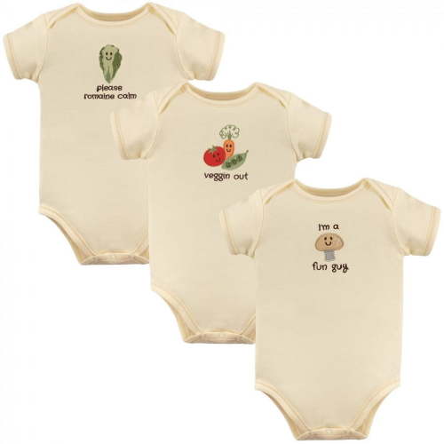 Touched by Nature Organic Cotton Bodysuits 3pk, Mushroom, 18-24 Months