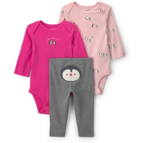 Carter's Baby Girls' 3-piece Bodysuit Pant Sets