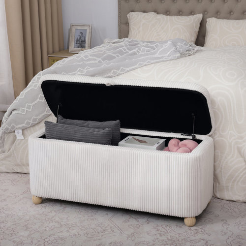 Toy Box Storage Bench - Cream