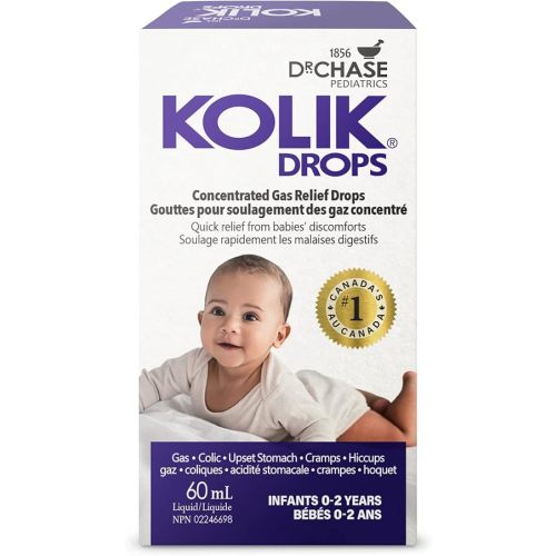 Dr. Chase Pediatrics Kolik Concentrated Gas Relief Drops for Baby Colic, Relief for Infants - All Natural Drops for Babies - Herbal Formula to Ease Digestive Discomfort & Fussiness, Made in Canada, 60ml