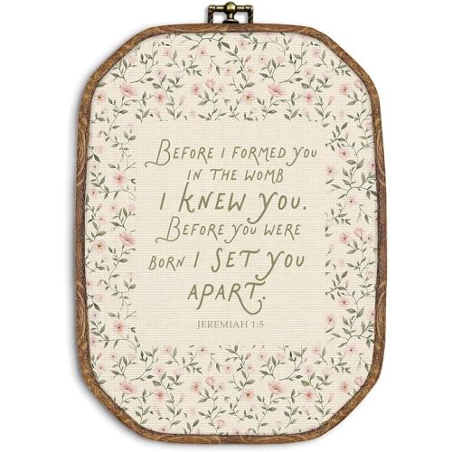 ZIKZAUDOU Jeremiah 1:5 Nursery Octagon Canvas Wall Art Decor,10.2x7Inch