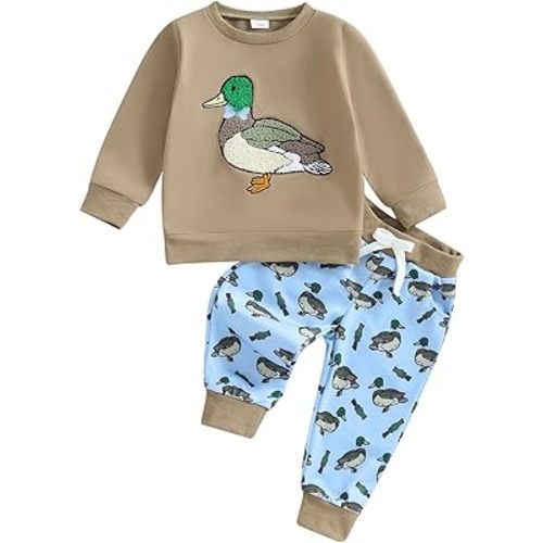 CIYCUIT Baby Boy Outfits Embroidered Sweatshirt Pants Set Fall Winter Clothes