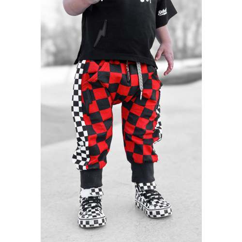 Basic Jogger in Americana Red + Black Checkered