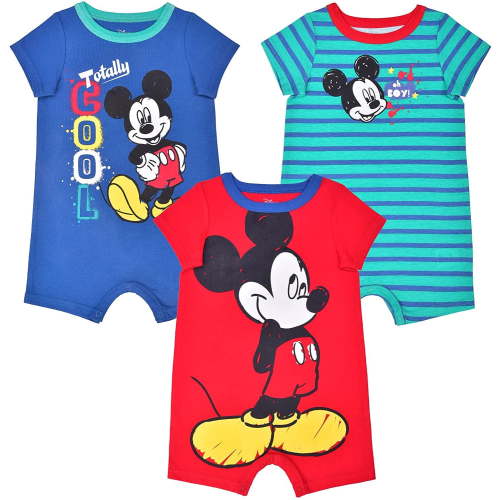 Disney Baby Boys' Mickey 3 Pack Rompers