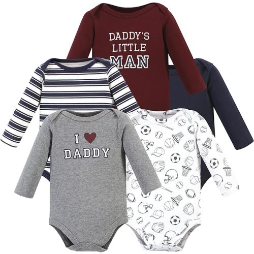 Hudson Baby baby-boys Cotton Long-sleeve Bodysuits 5-pack