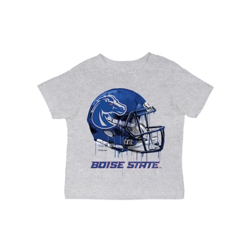 Boise State Broncos Vive La Fete Infant Dripping Football Helmet T-Shirt - Gray