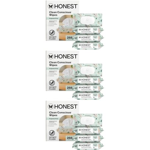 The Honest Company Hypoallergenic Multi-Use Baby Wipes for Sensitive Skin, Geo Mood, 288 Count (Pack of 3)